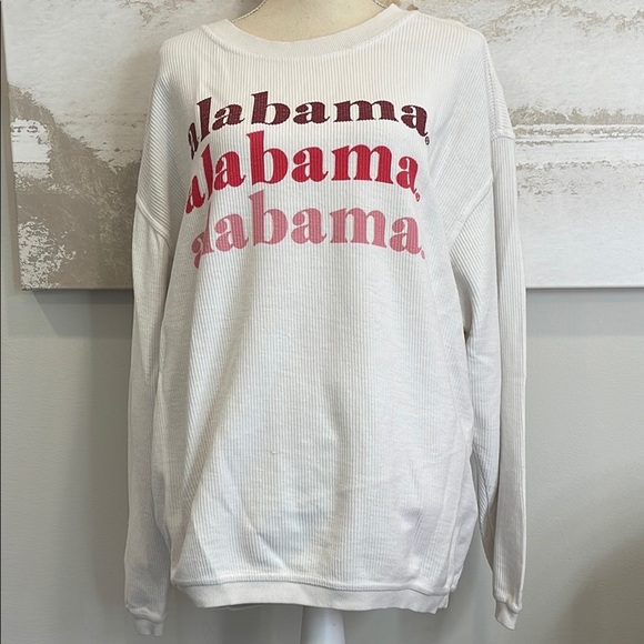 White and Pink Alabama Sweatshirt size Large - Picture 1 of 3